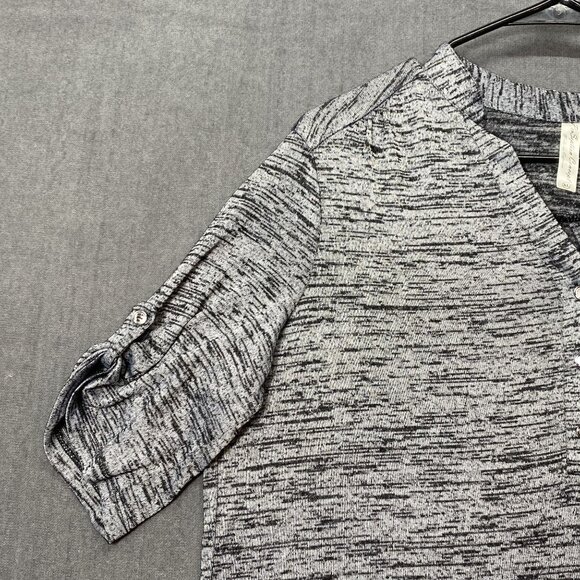 Perception Concept Womens Gray & Black Space Dye 3/4 Sleeve Top Size XL - Picture 8 of 11